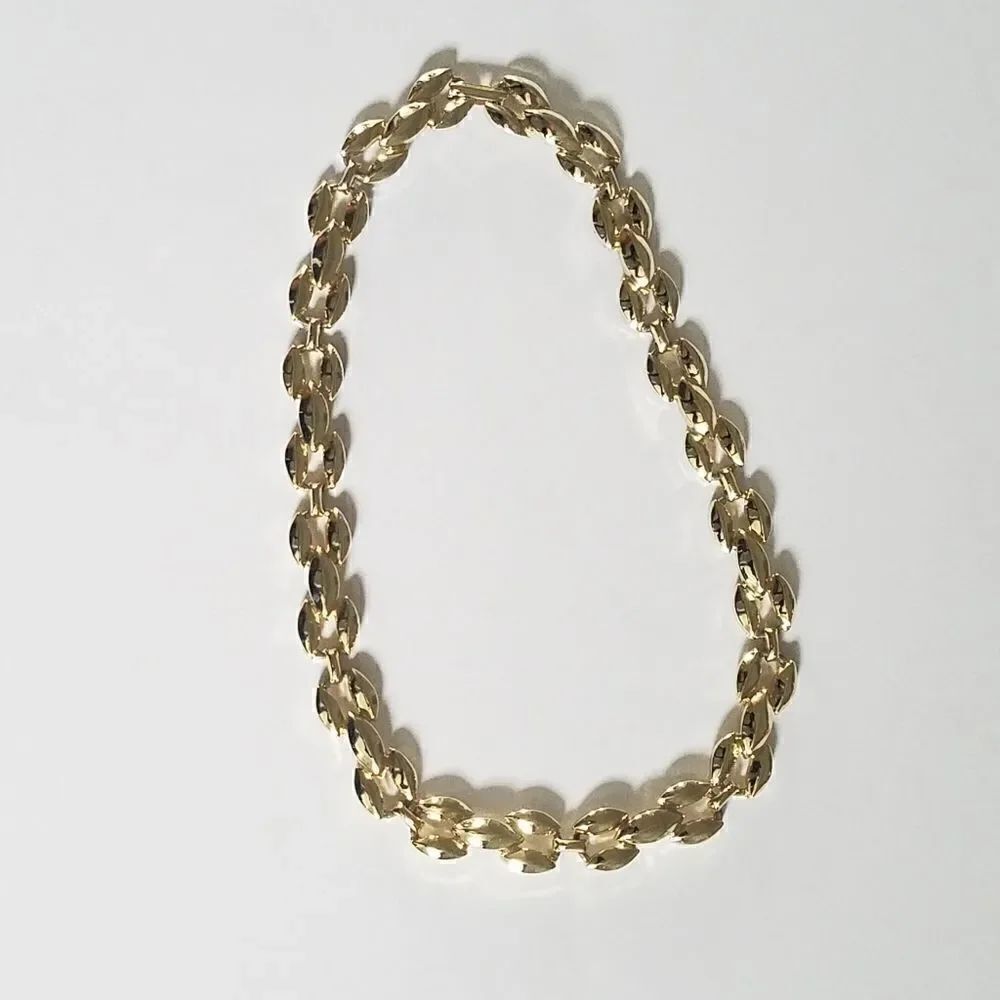 Gold Tone Chain Statement Necklace